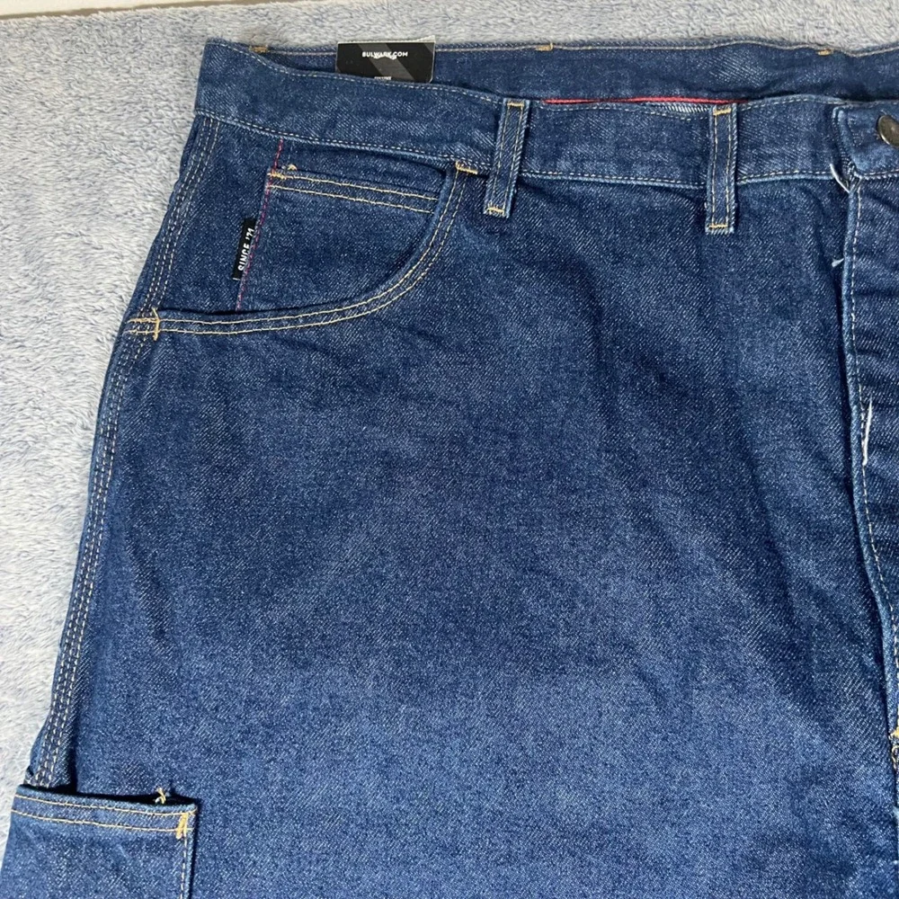 Bulwark FR Flame Resistant Denim Carpenter Pants Blue‎ 50x37 PEJ8DW1 NFPA 2112
